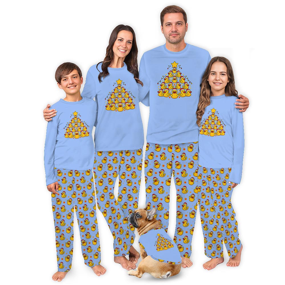 Cute Christmas Rubber Ducks Tree Matching Family Pajamas Cute Christmas Rubber Ducks Tree Matching Family Pajamas