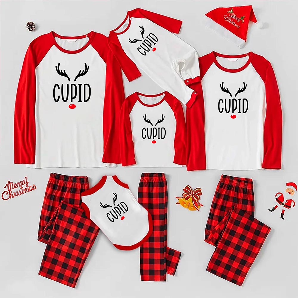 Custom Design Reindeer Family and Dog Christmas Pajamas