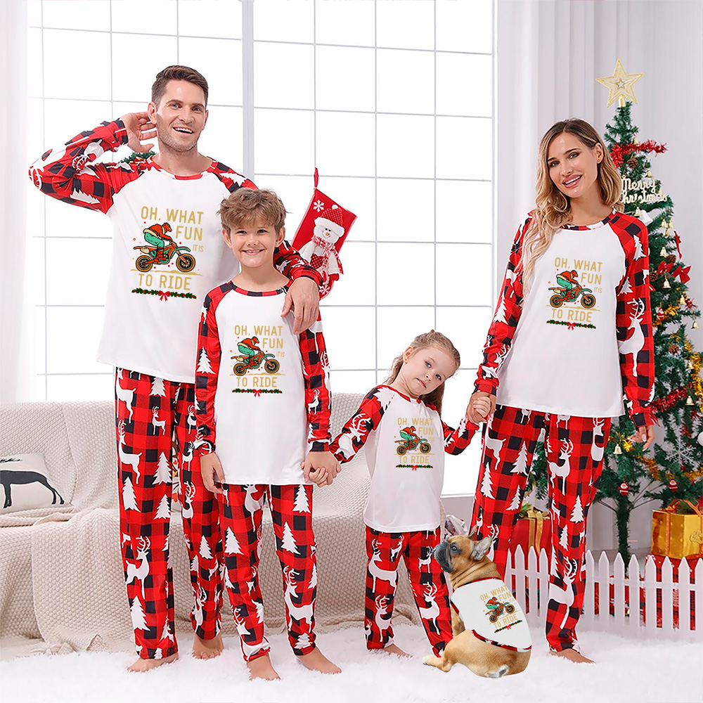 Oh What Fun It Is To Ride Motocross Matching Pjs For Xmas