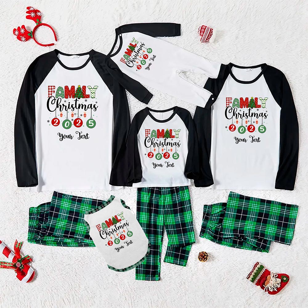 Festive Christmas Theme with Name Custom Matching Pajamas For The Family Festive Christmas Theme with Name Custom Matching Pajamas For The Family