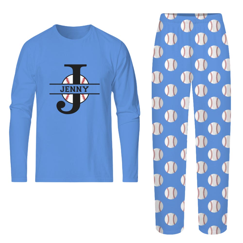 Personalized Baseball Monogram Family Matching Pajamas with Pockets Personalized Baseball Monogram Family Matching Pajamas with Pockets