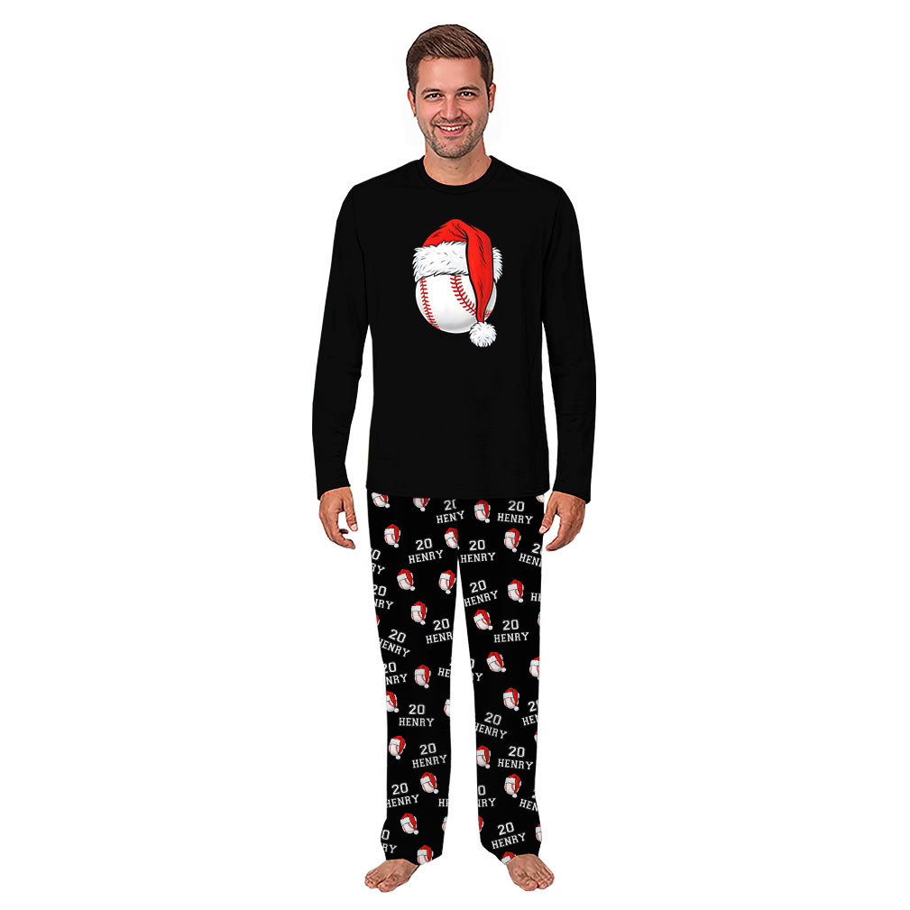 Custom Name & Number Baseball Christmas Family Matching Pajamas Custom Name & Number Baseball Christmas Family Matching Pajamas