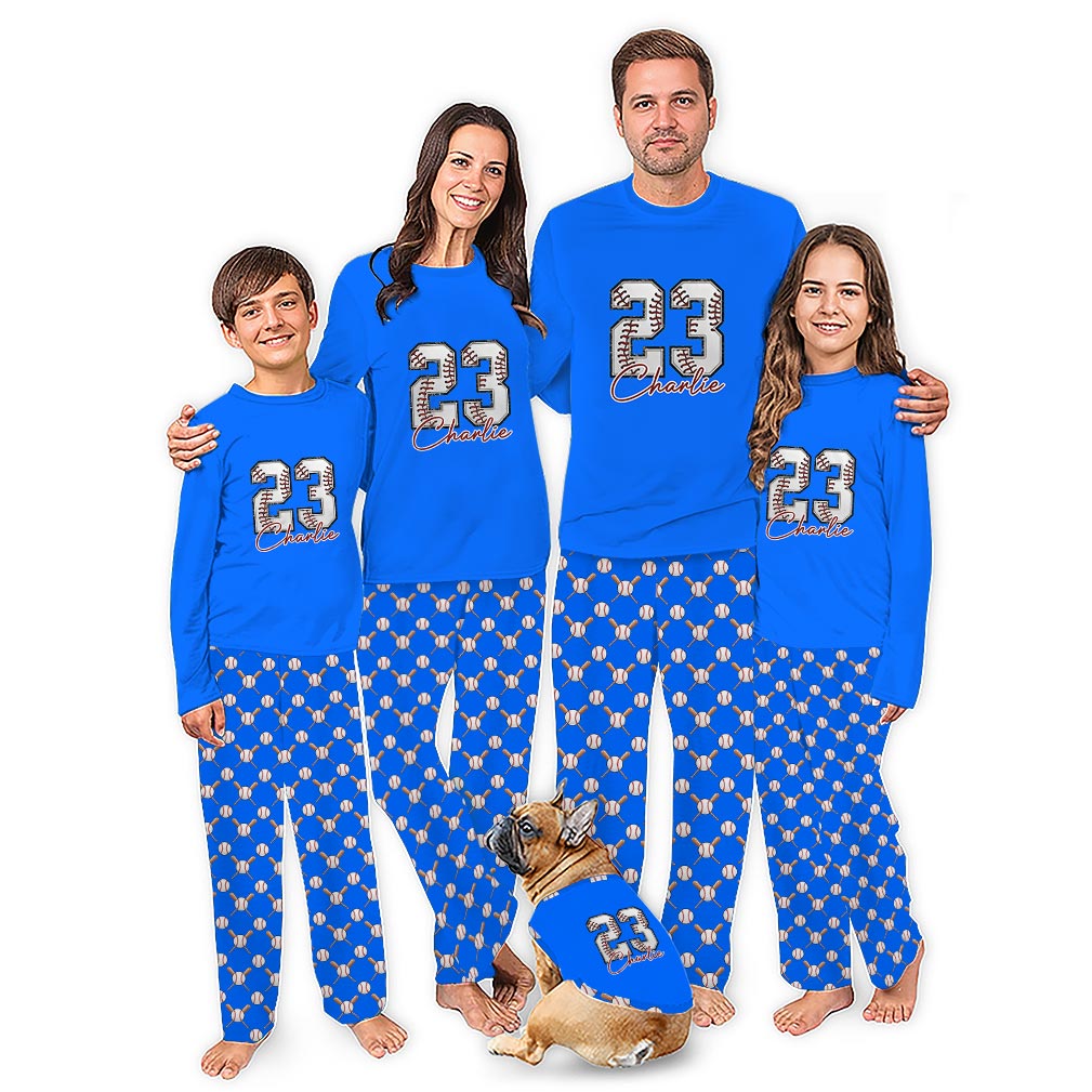 Personalized Baseball Number Family Matching Pajamas With Preview Personalized Baseball Number Family Matching Pajamas With Preview