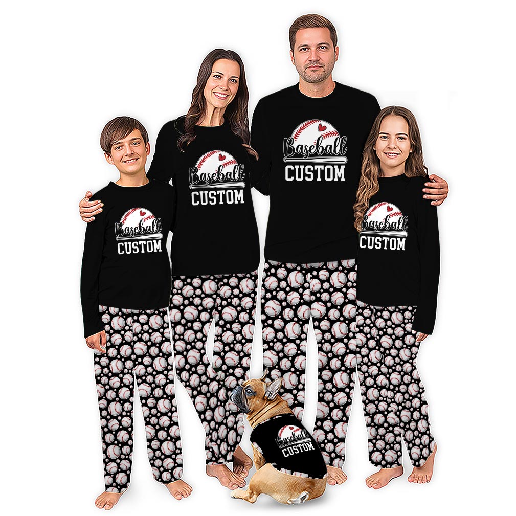 Personalized Baseball Family Matching PJs with Name Personalized Baseball Family Matching PJs with Name
