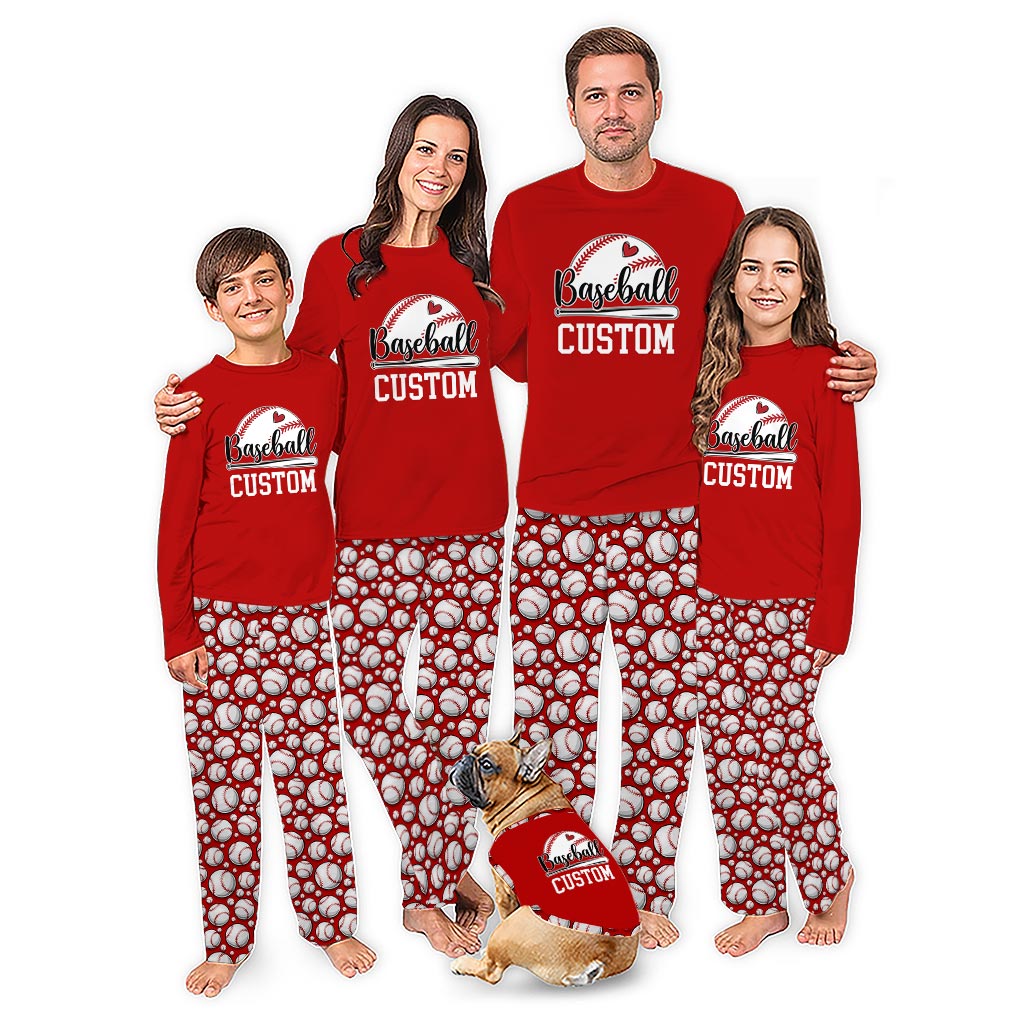Personalized Baseball Family Matching PJs with Name Personalized Baseball Family Matching PJs with Name