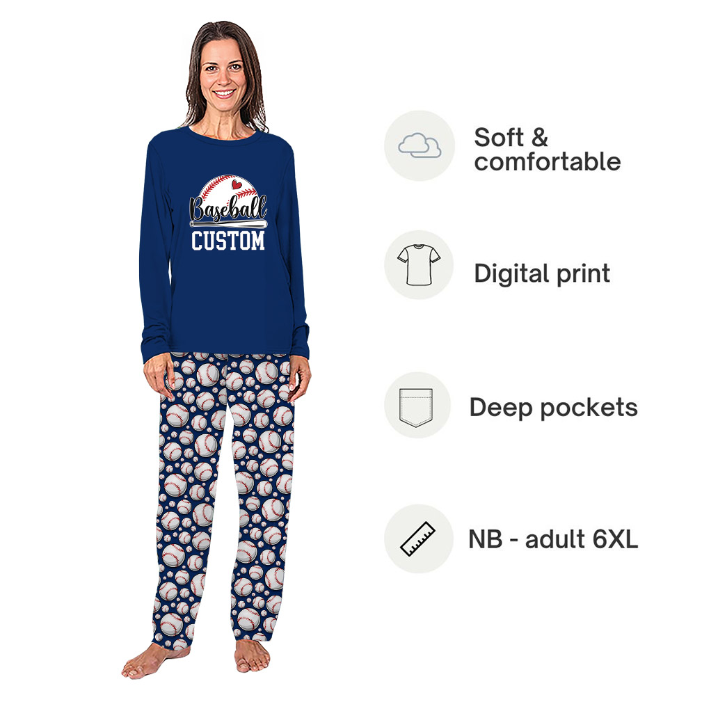 Personalized Baseball Family Matching PJs with Name Personalized Baseball Family Matching PJs with Name