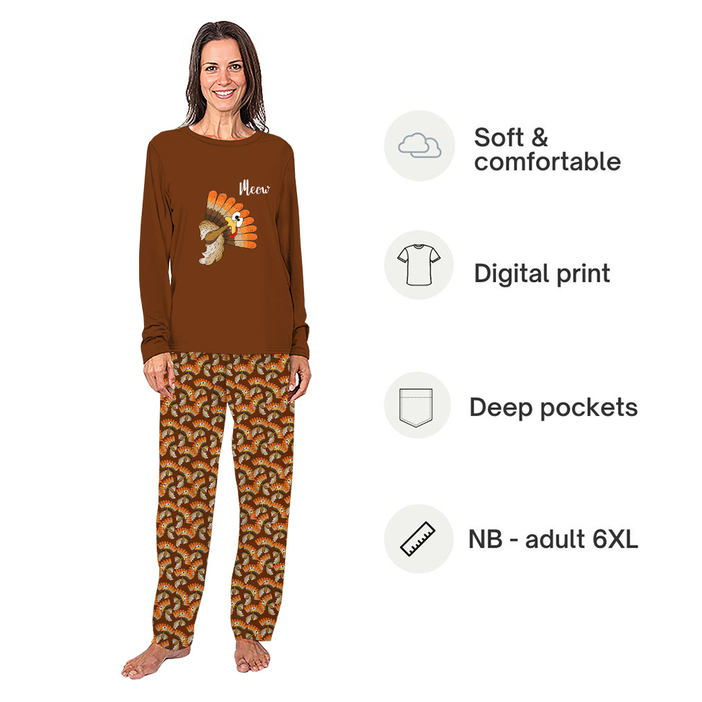 Funny Turkey Thanksgiving Family Matching PJs With Extended Sizes Funny Turkey Thanksgiving Family Matching PJs With Extended Sizes