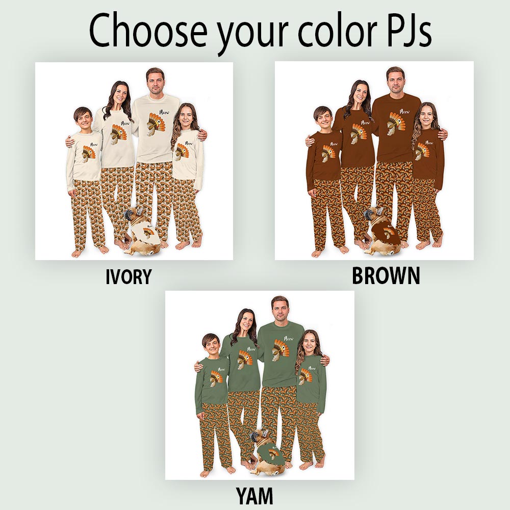 Funny Turkey Thanksgiving Family Matching PJs With Extended Sizes Funny Turkey Thanksgiving Family Matching PJs With Extended Sizes