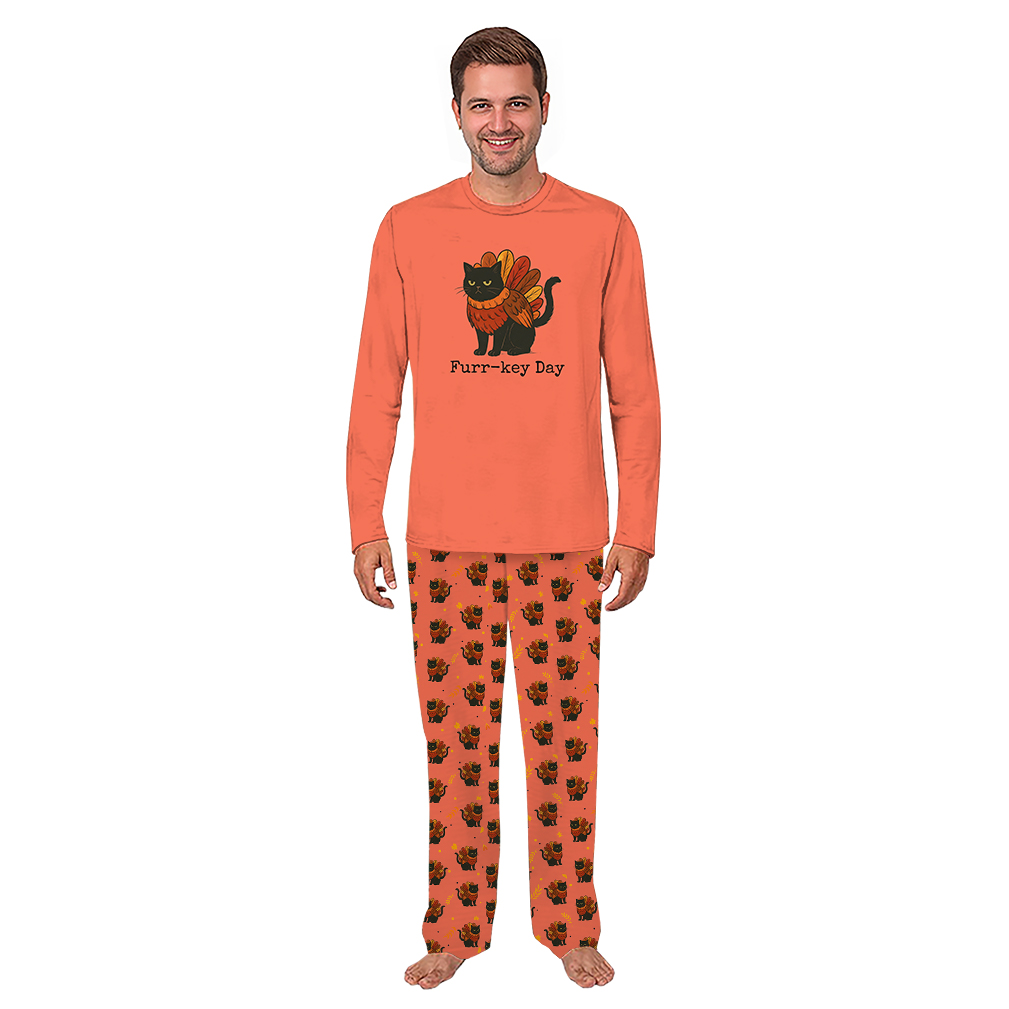 Custom Black Cat Thanksgiving Family Matching Pajamas With Pet Sizes Custom Black Cat Thanksgiving Family Matching Pajamas With Pet Sizes