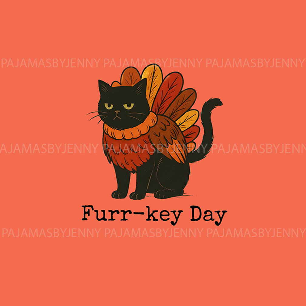Custom Black Cat Thanksgiving Family Matching Pajamas With Pet Sizes Custom Black Cat Thanksgiving Family Matching Pajamas With Pet Sizes
