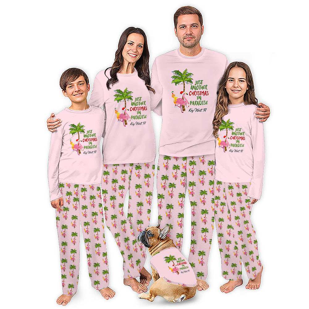 Custom Beach Christmas Family Matching Pajamas With Location