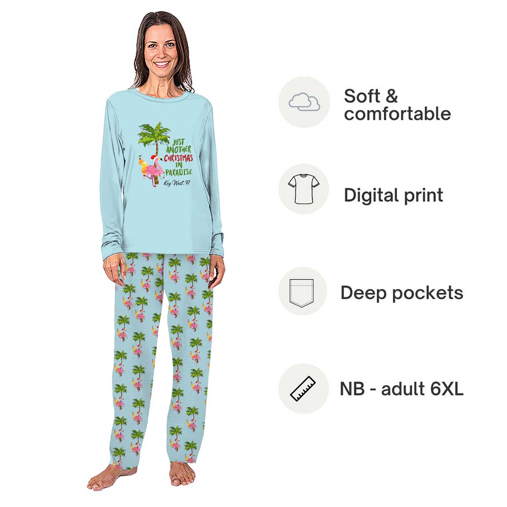 Custom Beach Christmas Family Matching Pajamas With Location