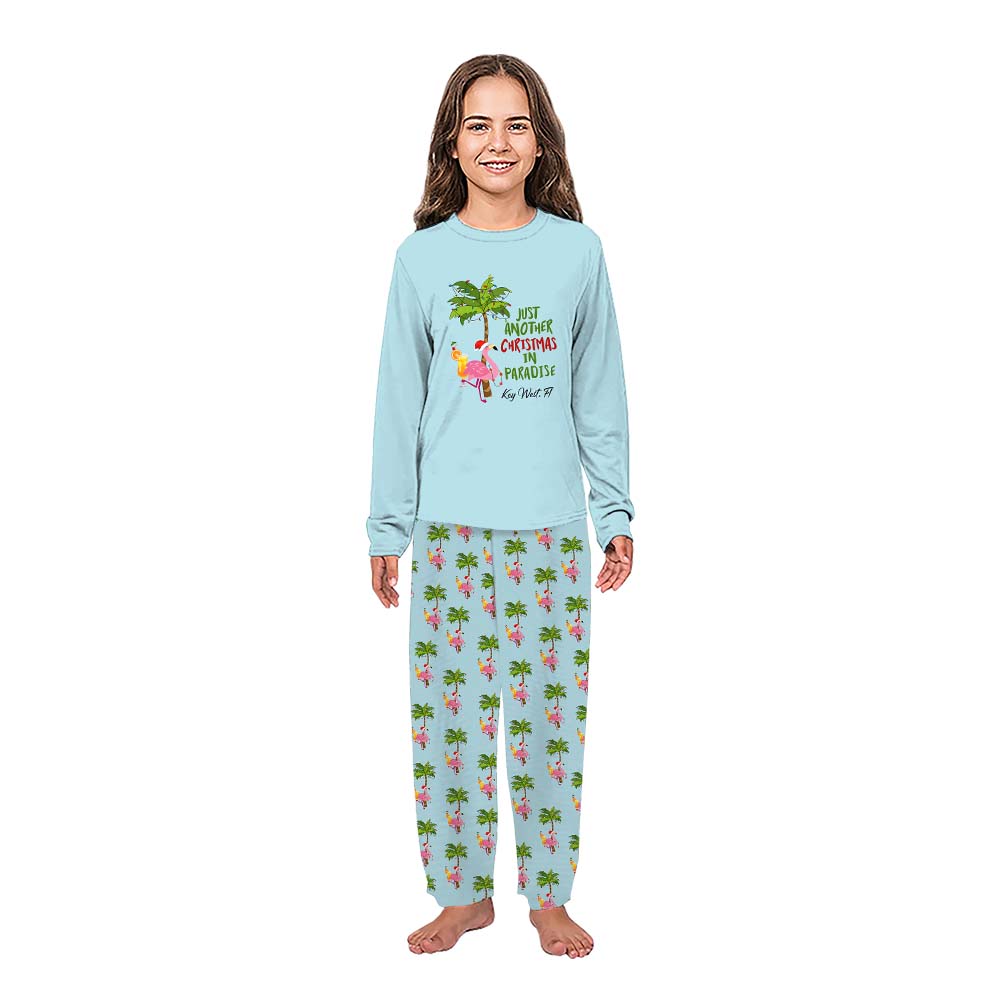 Custom Beach Christmas Family Matching Pajamas With Location