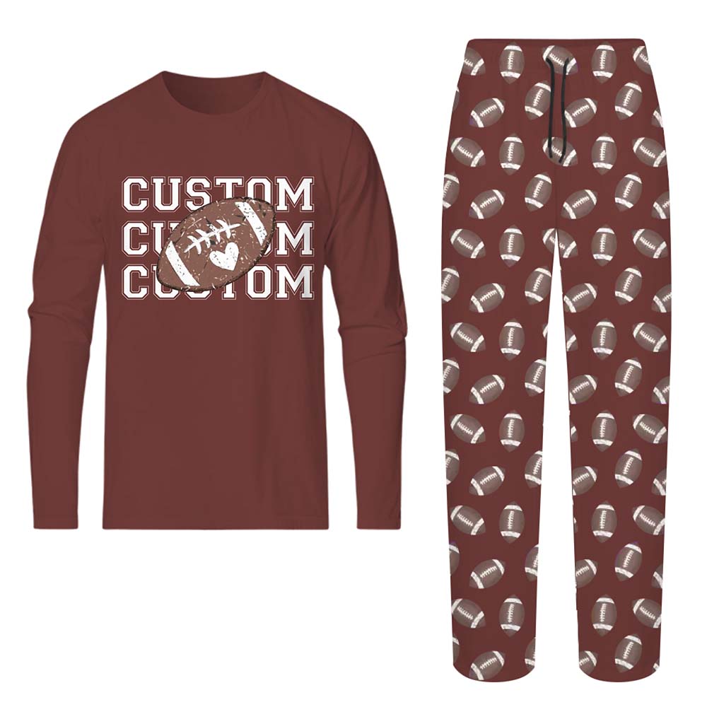 Custom Football Family Matching Pajamas With Name and Preview