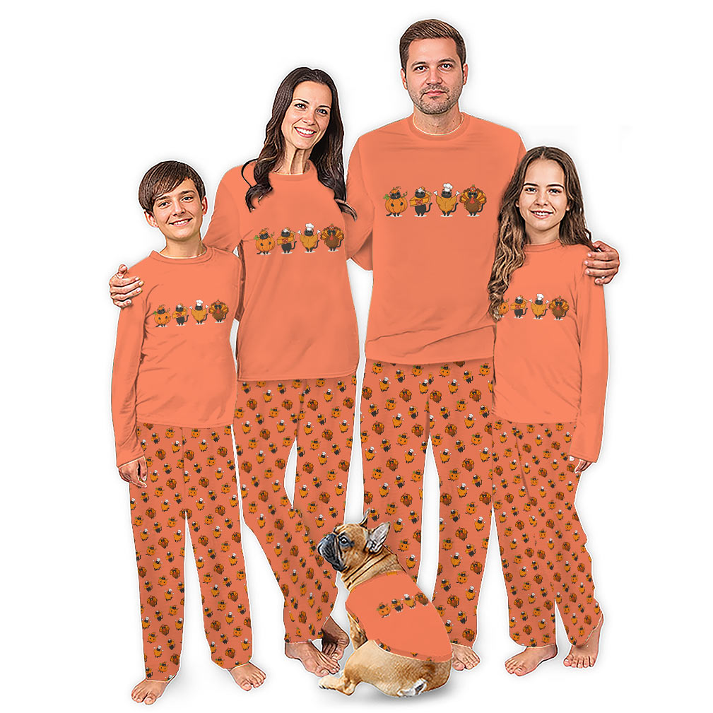 Funny Thanksgiving Family Matching Pajamas Pumpkin Turkey Funny Thanksgiving Family Matching Pajamas Pumpkin Turkey