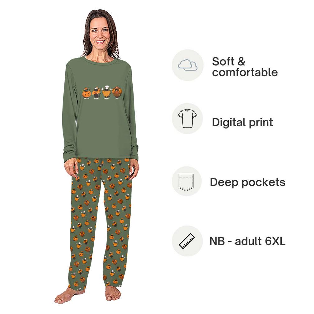 Funny Thanksgiving Family Matching Pajamas Pumpkin Turkey Funny Thanksgiving Family Matching Pajamas Pumpkin Turkey