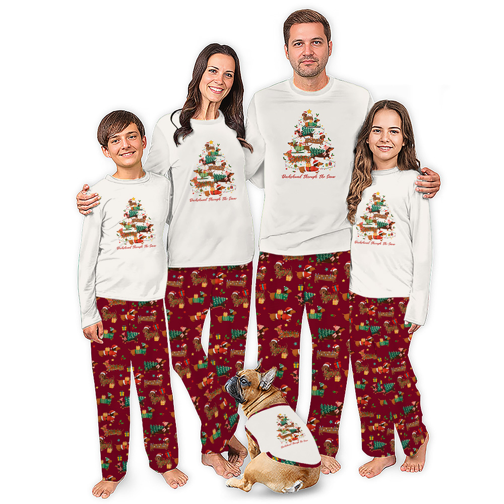 Dachshund Through The Snow Christmas Pajama Matching Dachshund Through The Snow Christmas Pajama Matching