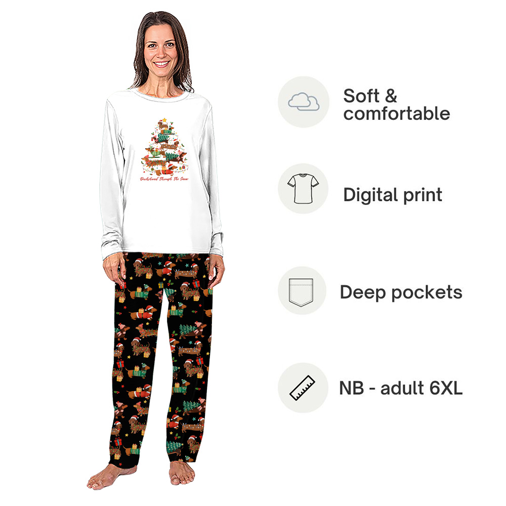 Dachshund Through The Snow Christmas Pajama Matching Dachshund Through The Snow Christmas Pajama Matching