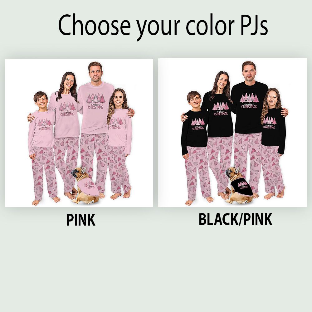 Pink Tree Christmas Christmas Plaid Pajamas