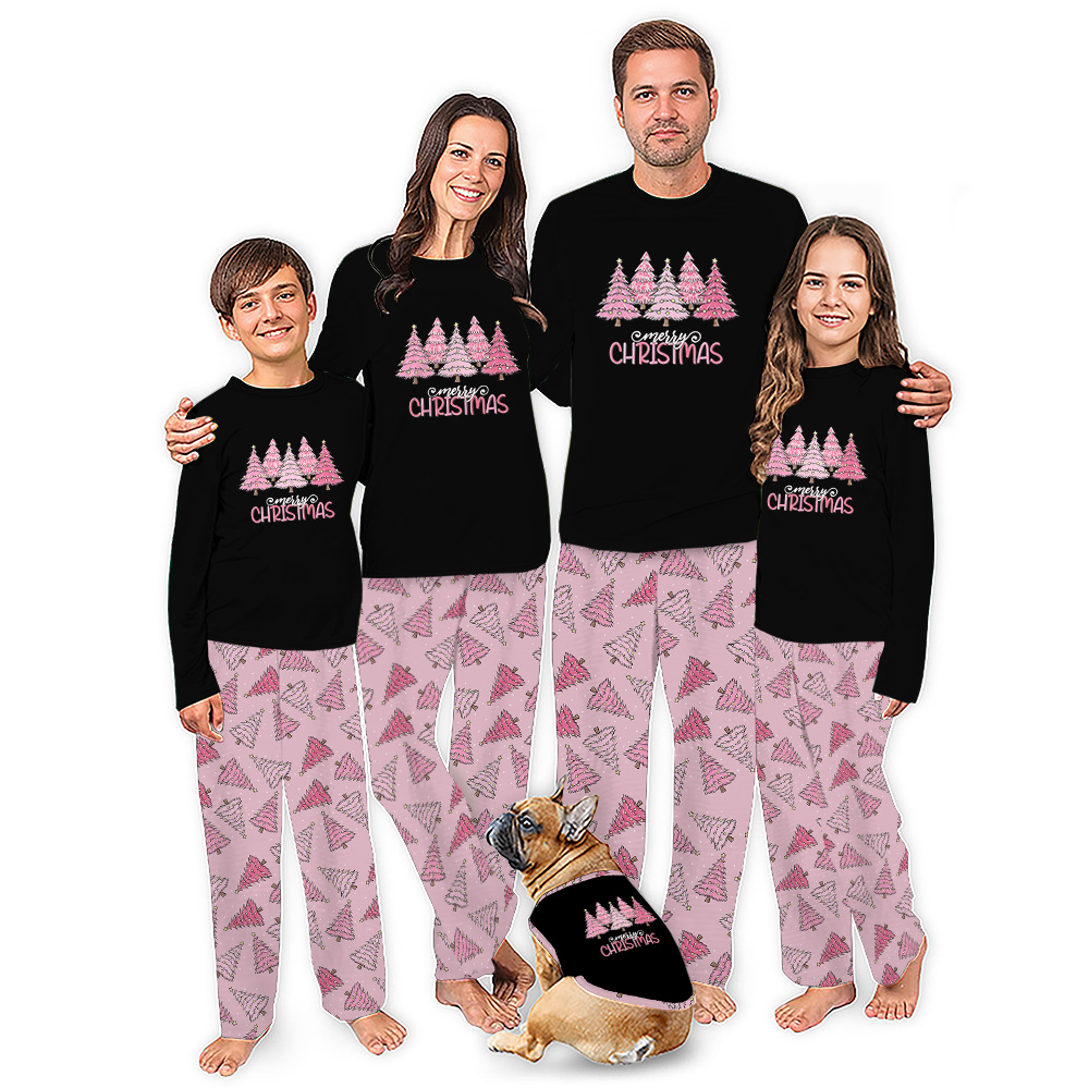 Pink Tree Christmas Christmas Plaid Pajamas