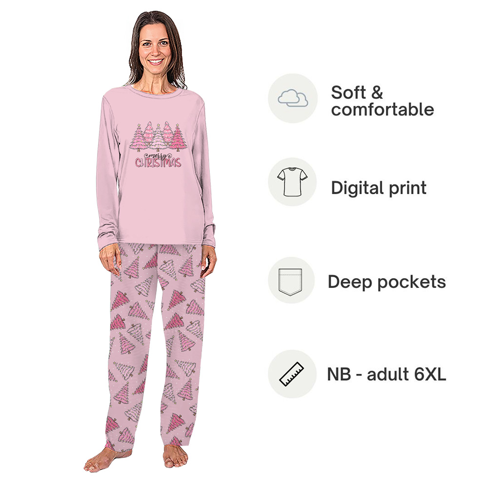 Pink Tree Christmas Christmas Plaid Pajamas