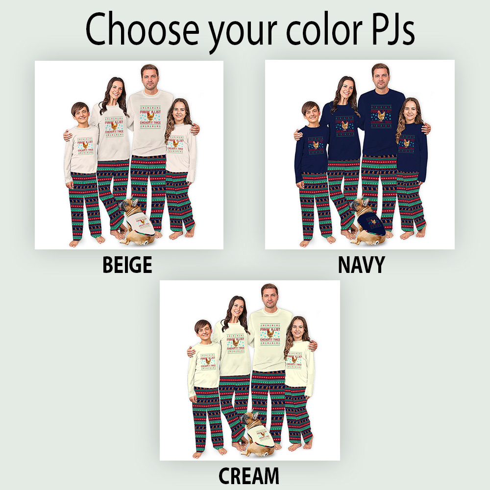 Funny Chicken Family Christmas Pajamas Funny Chicken Family Christmas Pajamas