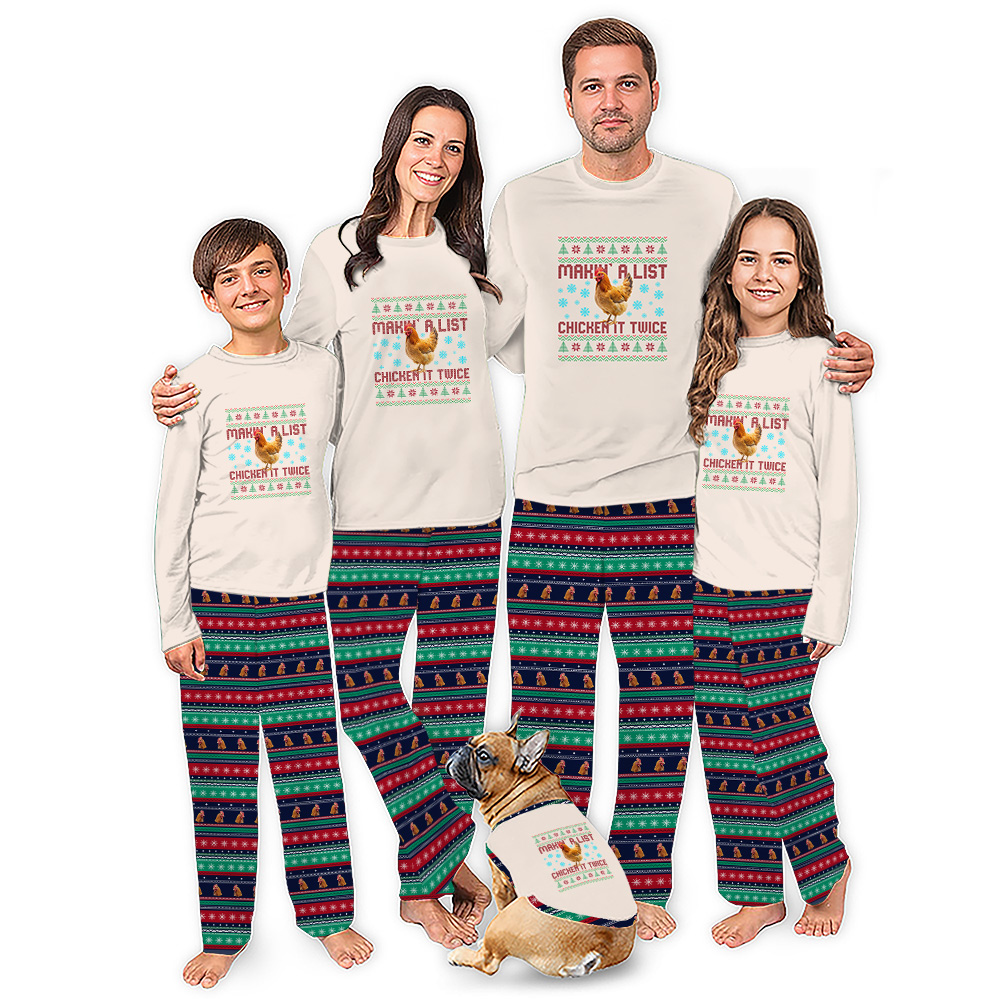 Funny Chicken Family Christmas Pajamas Funny Chicken Family Christmas Pajamas
