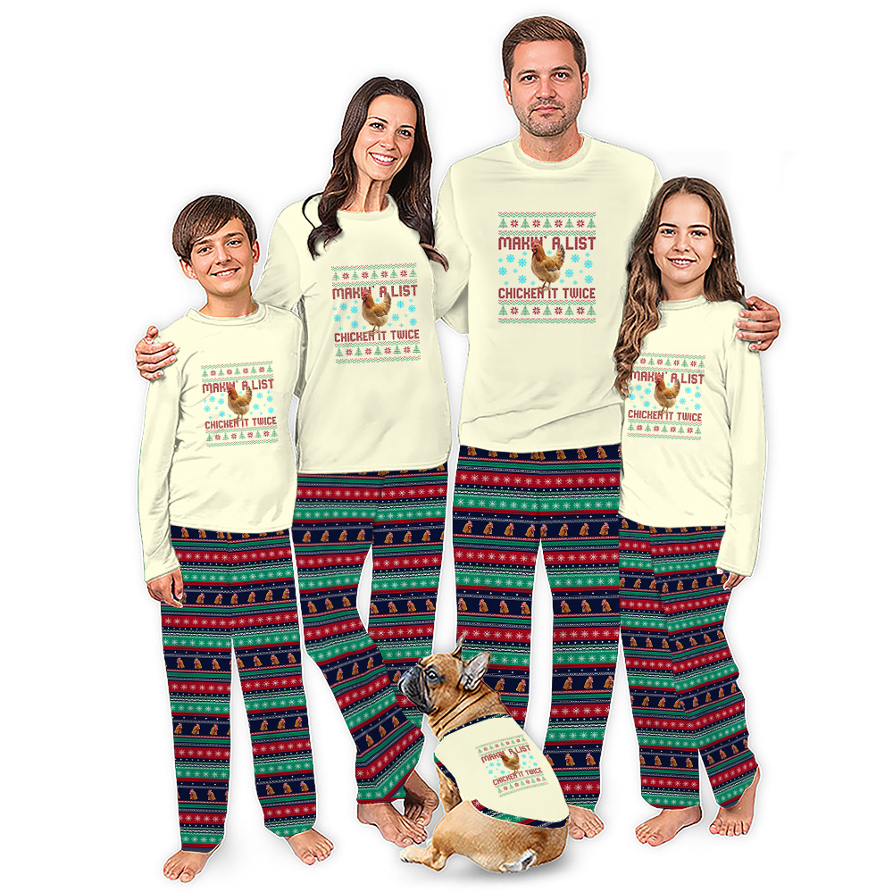 Funny Chicken Family Christmas Pajamas Funny Chicken Family Christmas Pajamas