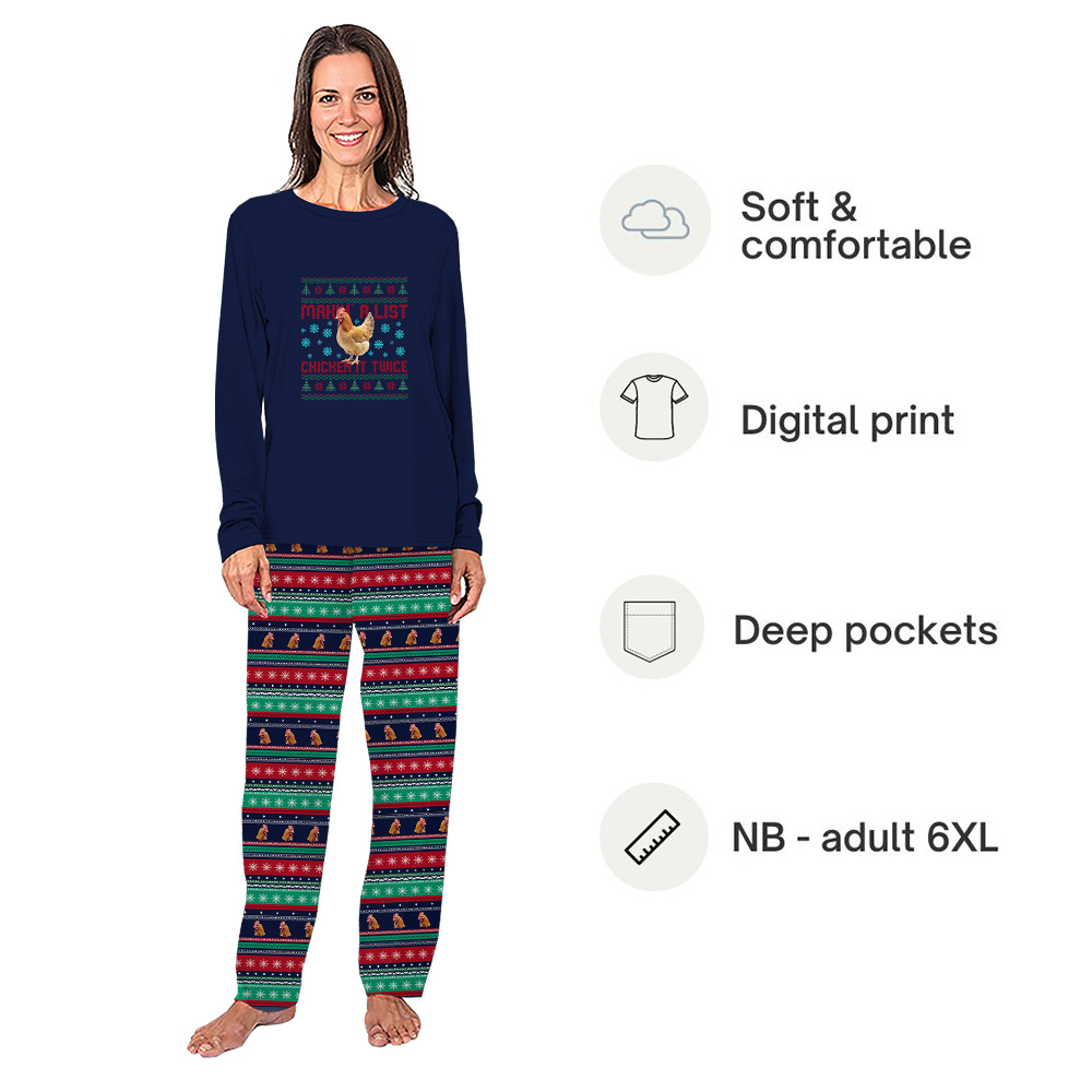 Funny Chicken Family Christmas Pajamas Funny Chicken Family Christmas Pajamas