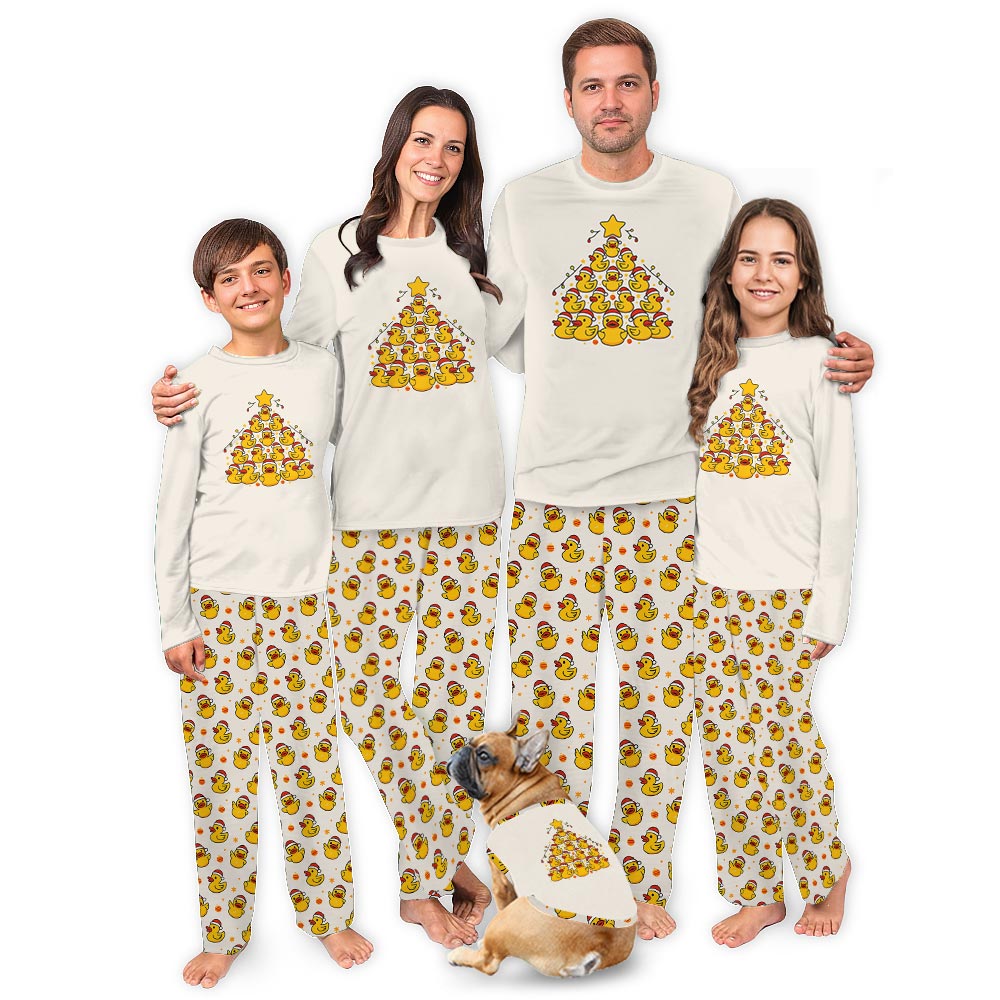 Cute Christmas Rubber Ducks Tree Matching Family Pajamas Cute Christmas Rubber Ducks Tree Matching Family Pajamas