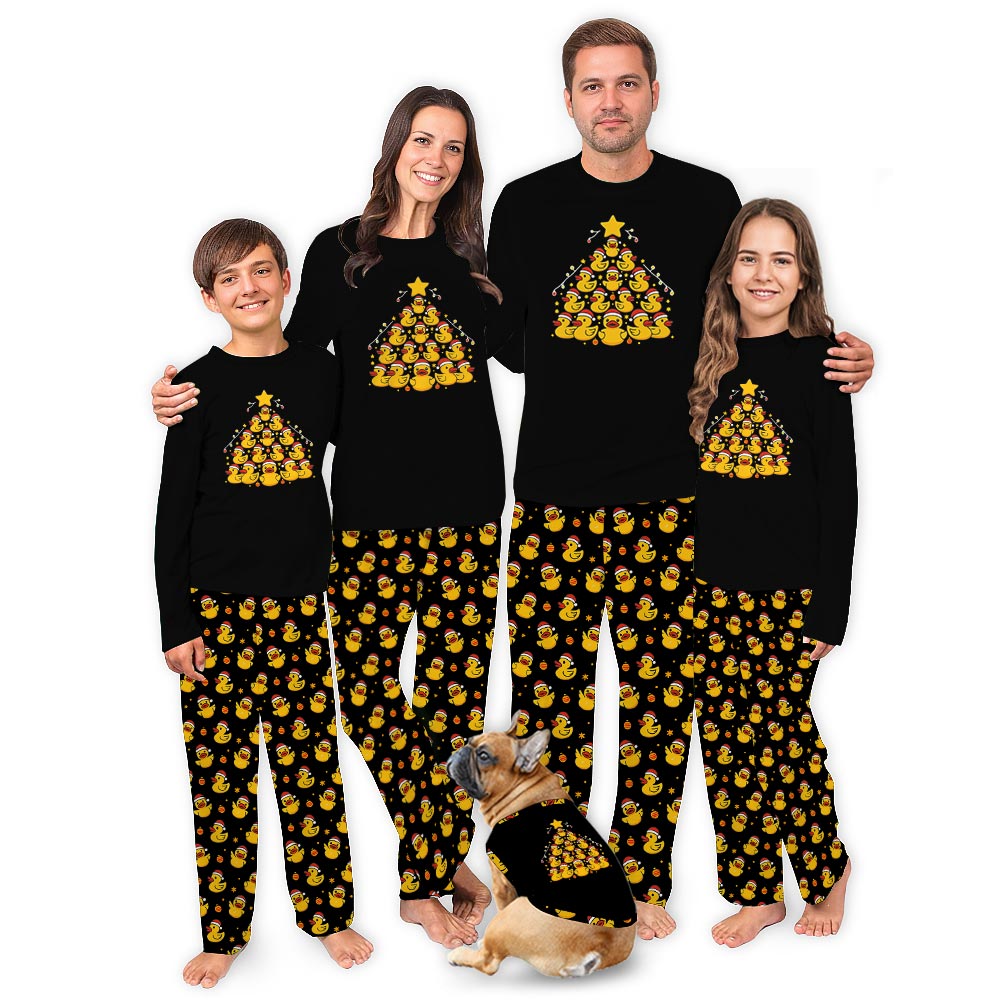 Cute Christmas Rubber Ducks Tree Matching Family Pajamas Cute Christmas Rubber Ducks Tree Matching Family Pajamas