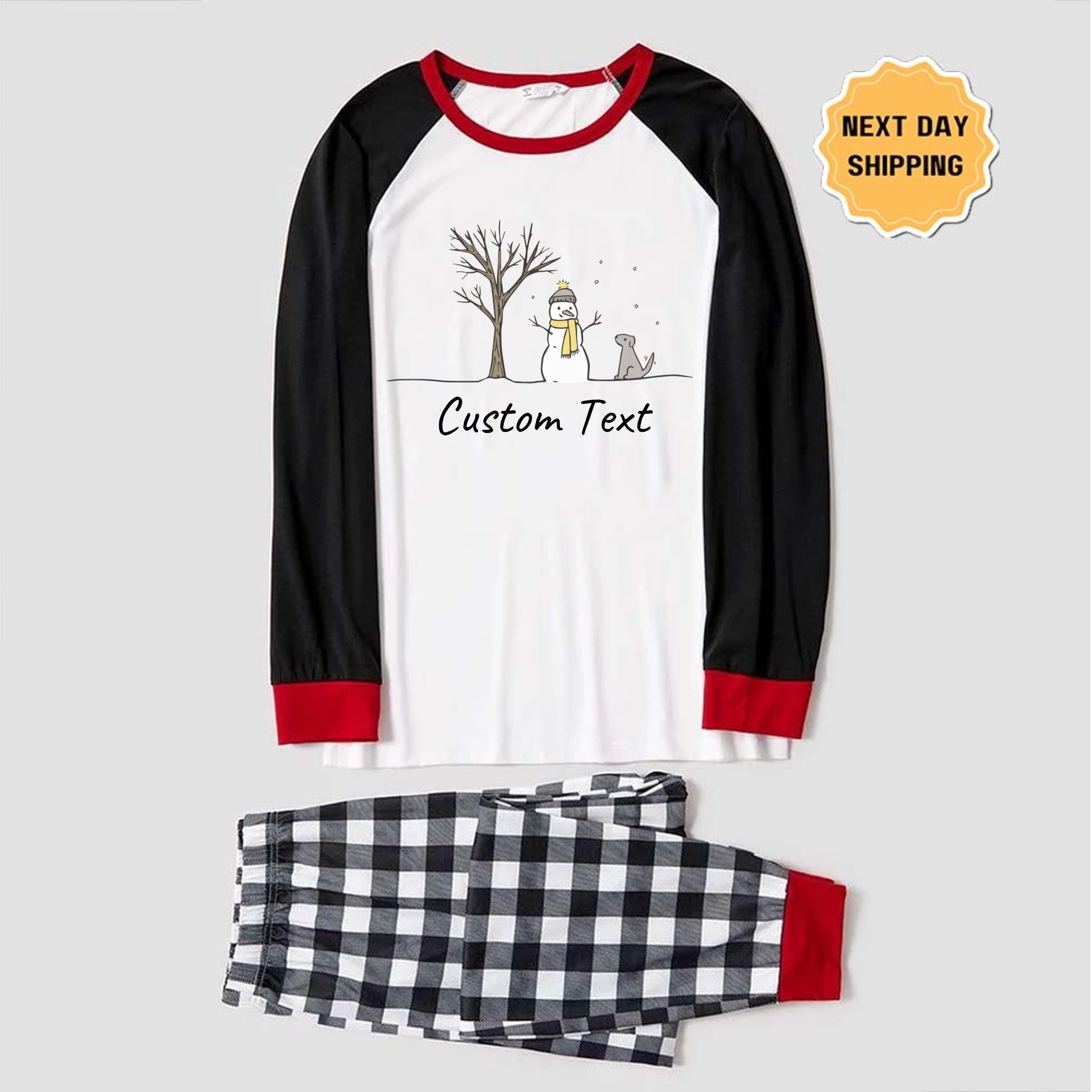 Cute Dog and Snowman Family Matching Pyjama Sets with Name Custom Cute Dog and Snowman Family Matching Pyjama Sets with Name Custom