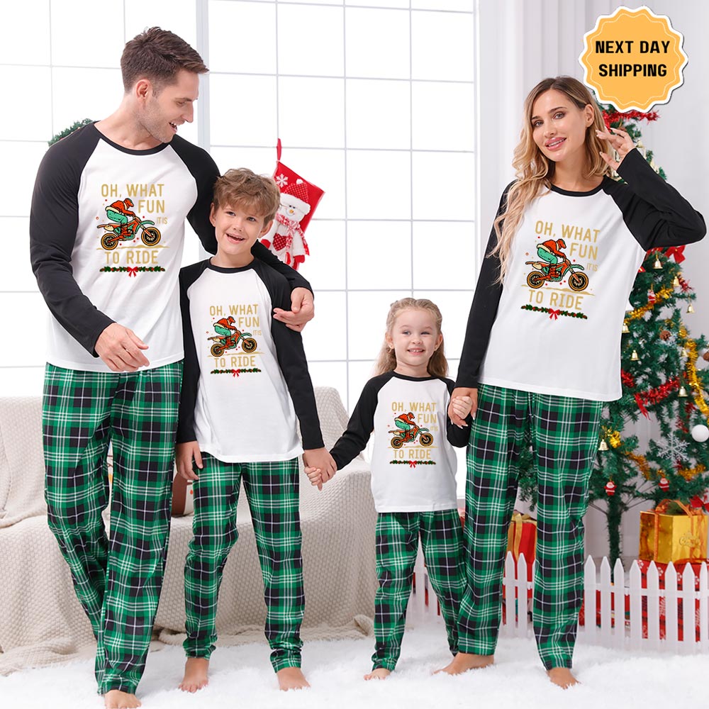 Oh What Fun It Is To Ride Motocross Matching Pjs For Xmas