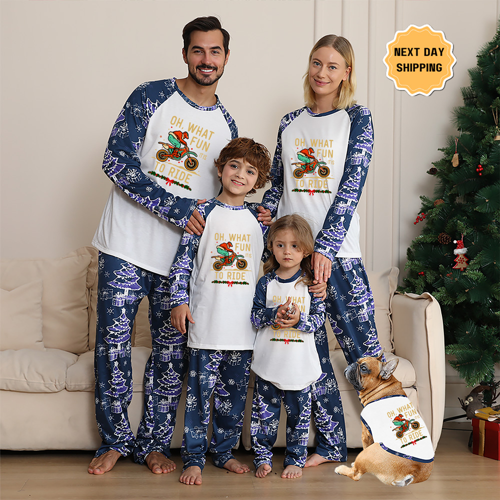 Oh What Fun It Is To Ride Motocross Matching Pjs For Xmas