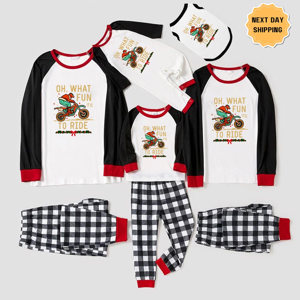 Oh What Fun It Is To Ride Motocross Matching Pjs For Xmas