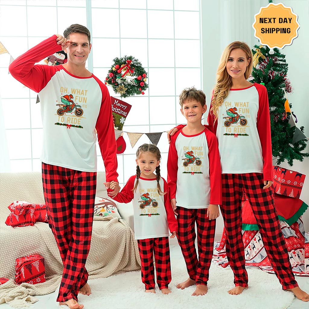 Oh What Fun It Is To Ride Motocross Matching Pjs For Xmas