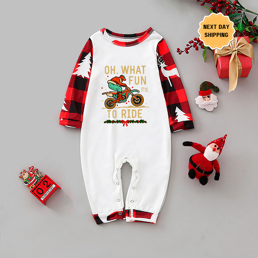 Oh What Fun It Is To Ride Motocross Matching Pjs For Xmas