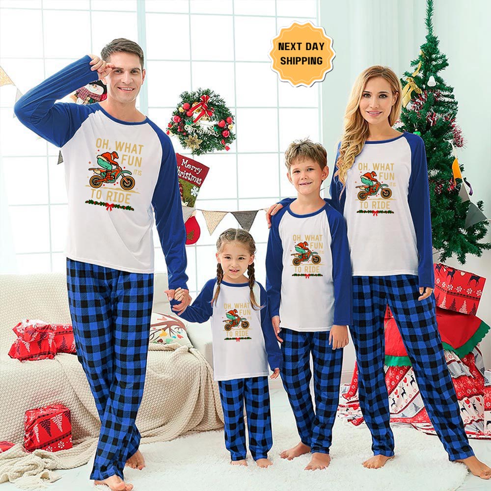 Oh What Fun It Is To Ride Motocross Matching Pjs For Xmas