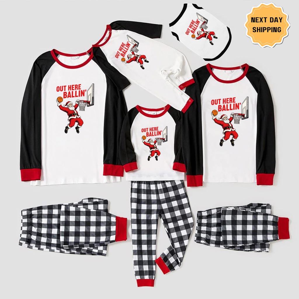 Baseball Santa Player Matching Xmas Family Pajamas Baseball Santa Player Matching Xmas Family Pajamas
