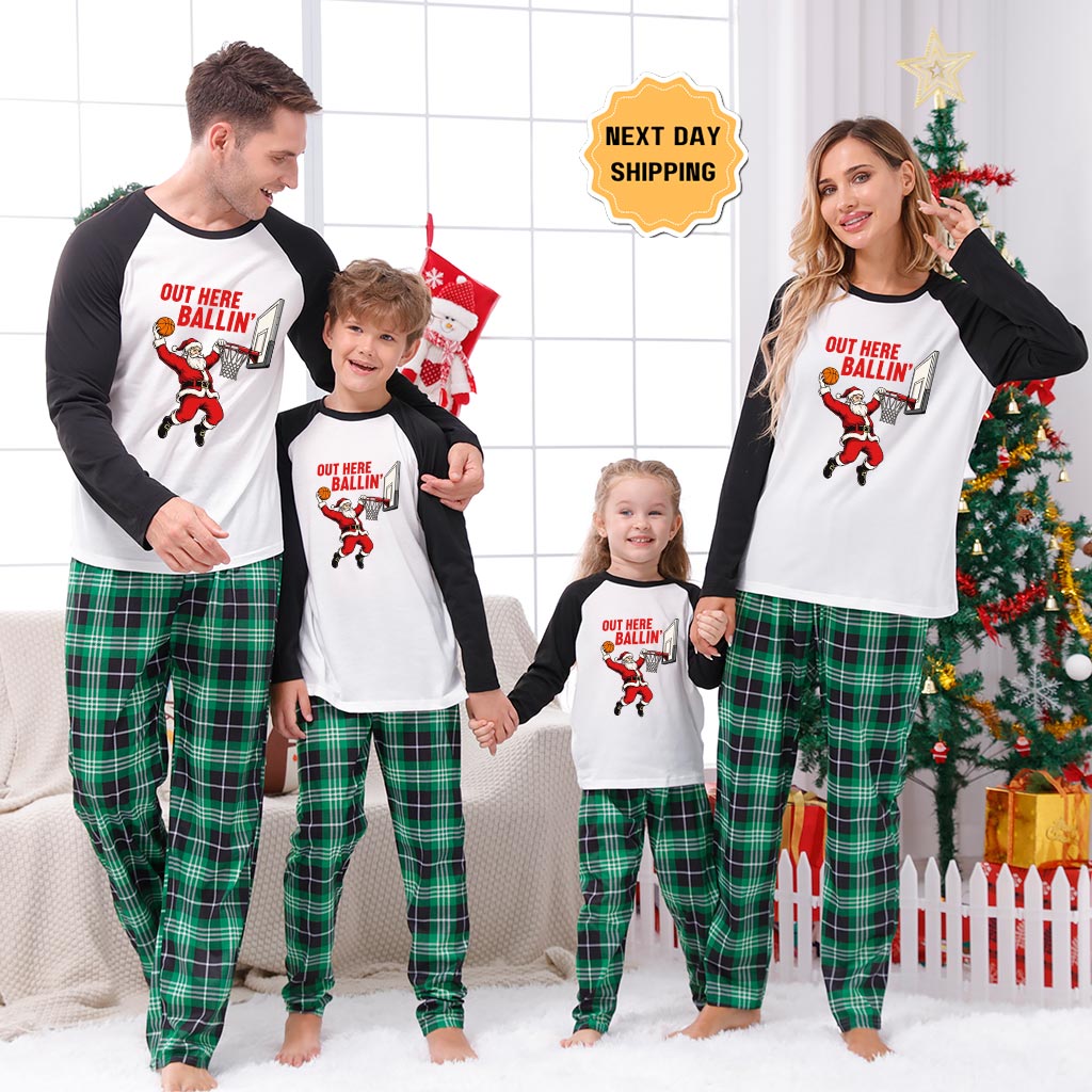 Baseball Santa Player Matching Xmas Family Pajamas Baseball Santa Player Matching Xmas Family Pajamas