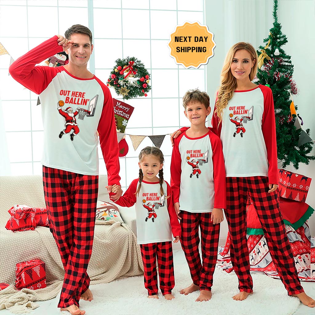 Baseball Santa Player Matching Xmas Family Pajamas Baseball Santa Player Matching Xmas Family Pajamas