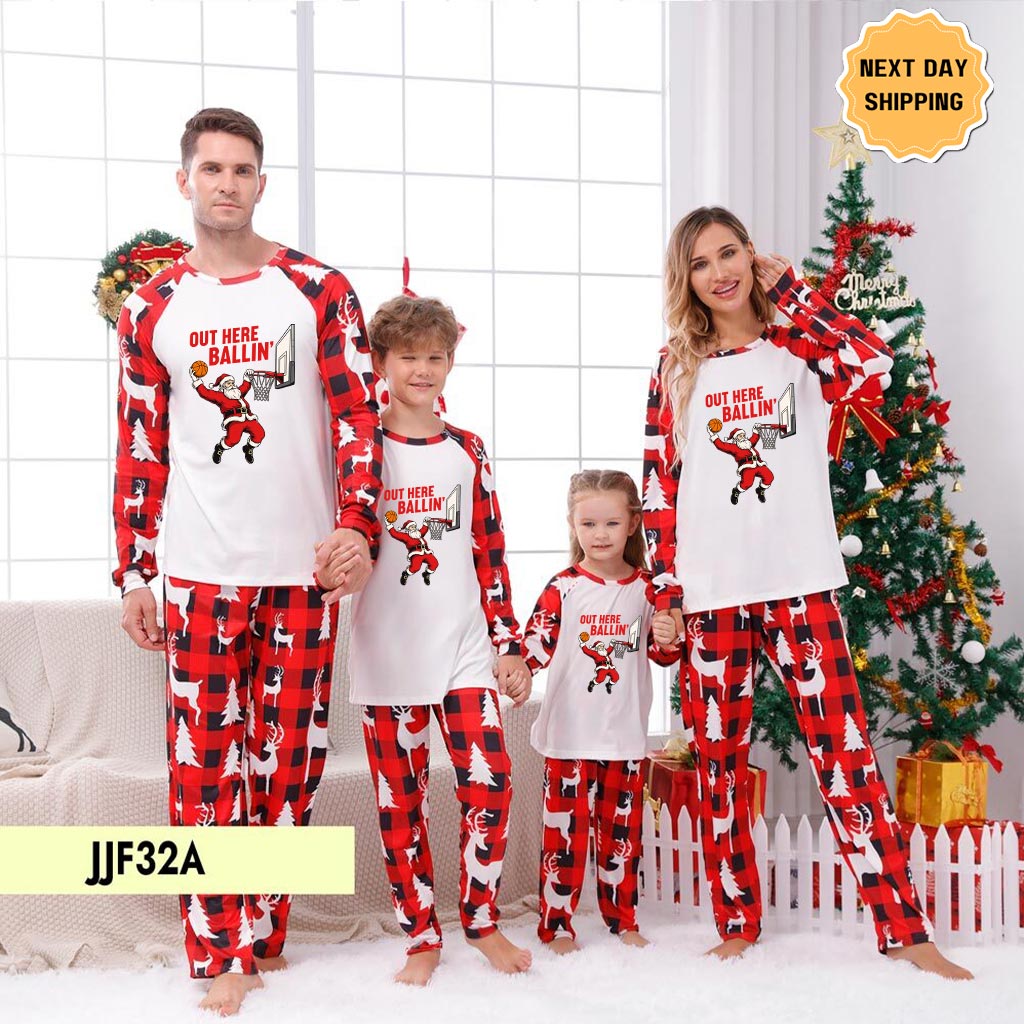 Baseball Santa Player Matching Xmas Family Pajamas Baseball Santa Player Matching Xmas Family Pajamas