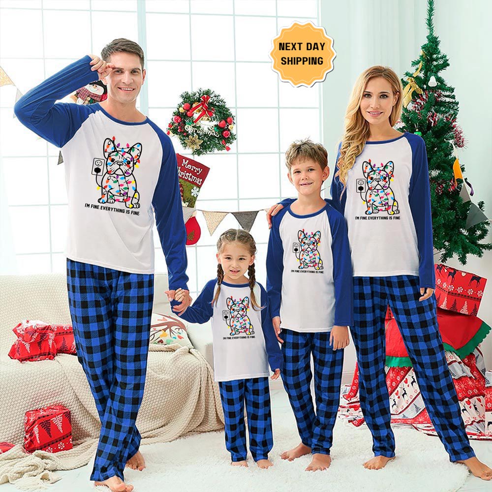 Funny French Bulldog Matching Family Christmas Jammies Funny French Bulldog Matching Family Christmas Jammies