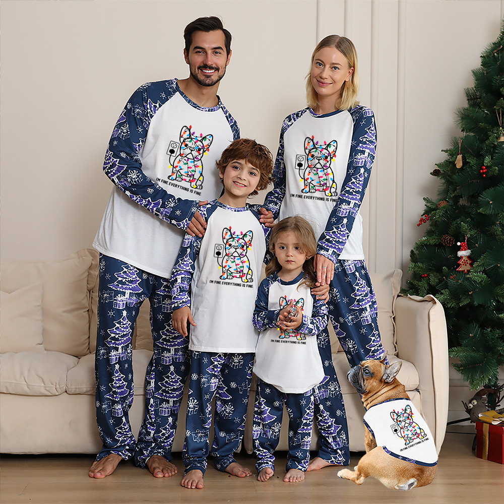 Funny French Bulldog Matching Family Christmas Jammies Funny French Bulldog Matching Family Christmas Jammies