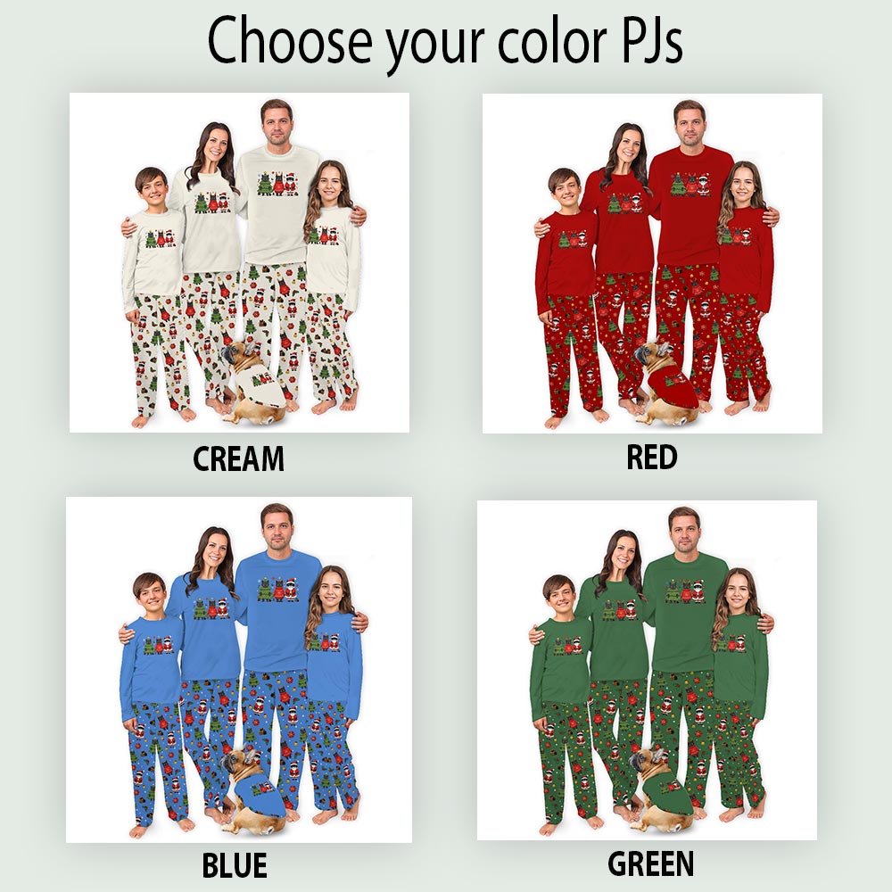 Black Cat in Christmas Theme Family Matching Pyjama Sets