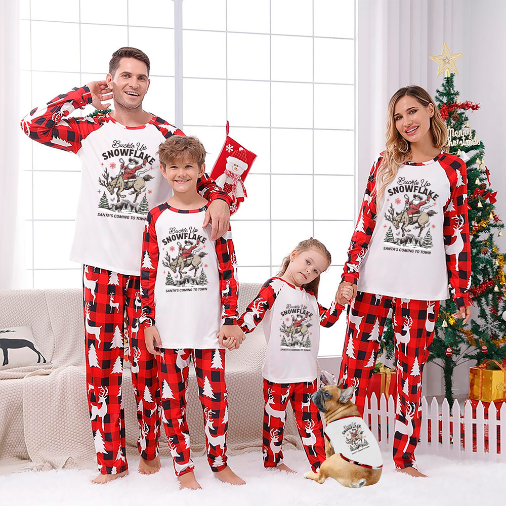 Santa Western Christmas Pajamas For The Whole Family Santa Western Christmas Pajamas For The Whole Family