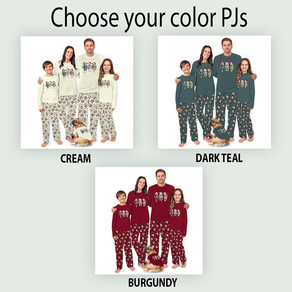 Pitbull with Christmas Theme Matching Pajamas For Dogs And Humans