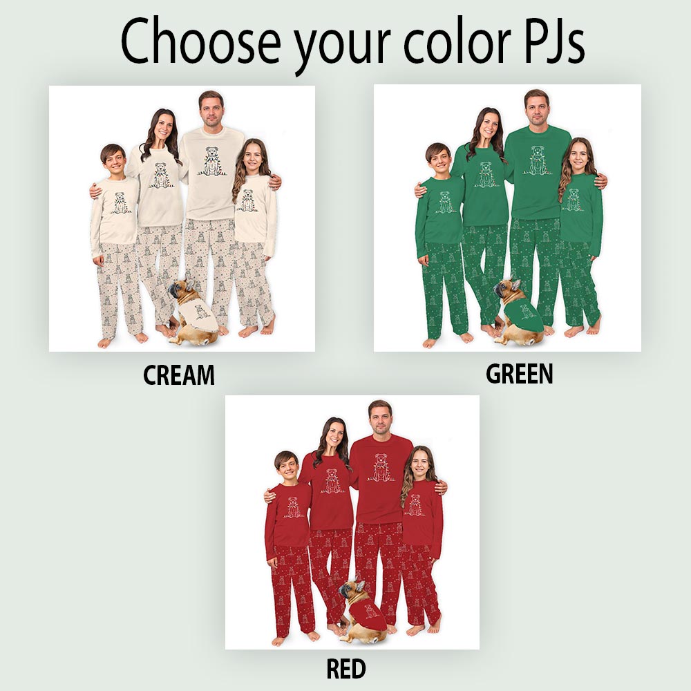 Cute Christmas Light Pitbull Matching Family Pajamas with Dog Cute Christmas Light Pitbull Matching Family Pajamas with Dog