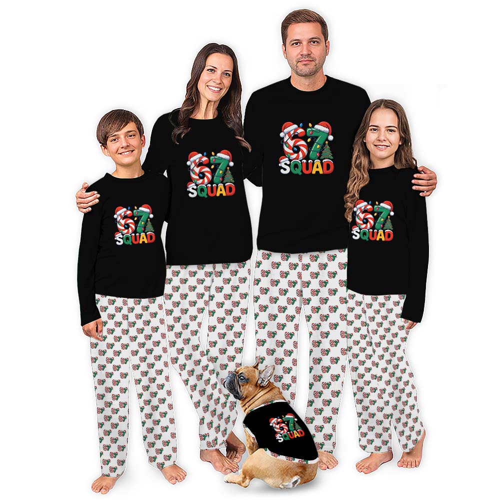 67 Meme Squad Funny Christmas Pajamas For Adults And Kids With Pockets