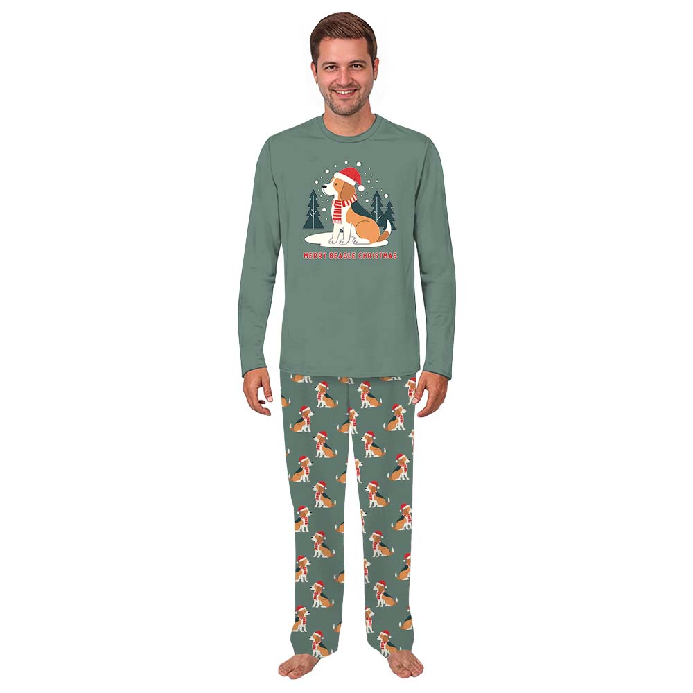 Sweet Beagle Merry Christmas Dog And Human Matching Pajamas